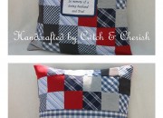 Blue patchwork cushion by Cwtch & Cherish
